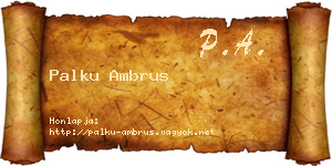 Palku Ambrus névjegykártya